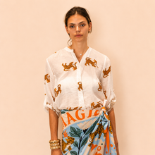 Carica l'immagine nel visualizzatore di Gallery, Haveone camicia over stampa tigri 85% lyocell Art CVS-Q491
