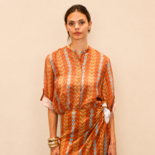 Carica l'immagine nel visualizzatore di Gallery, Haveone camicia over zig zag 85% lyocell Art CVS-Q494
