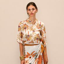 Carica l'immagine nel visualizzatore di Gallery, Haveone camicia over stampa pavoni 85% lyocell Art CVS-Q495
