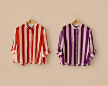 Carica l'immagine nel visualizzatore di Gallery, Haveone camicia over rigata 85% lyocell Art CVS-Q422
