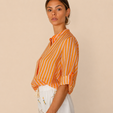 Carica l'immagine nel visualizzatore di Gallery, Haveone camicia over rigata85% lyocell Art CVS-Q423
