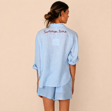 Carica l'immagine nel visualizzatore di Gallery, Tensione in shorts elastico vita SUMMER TIME 100% lino Art S26PI95
