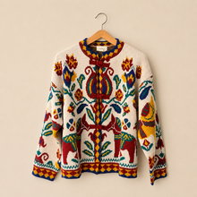 Carica l'immagine nel visualizzatore di Gallery, Vicolo Cardigan Ricamato Misto Lana Art 7AC7174
