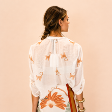 Carica l'immagine nel visualizzatore di Gallery, Haveone camicia over stampa scimmiette 85% lyocell Art CVS-Q493
