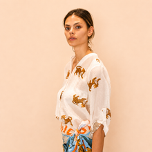 Carica l'immagine nel visualizzatore di Gallery, Haveone camicia over stampa tigri 85% lyocell Art CVS-Q491
