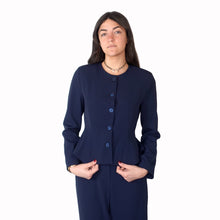 Carica l'immagine nel visualizzatore di Gallery, Tensione in completo crepe giacca sfiancata più pantalone palazzo elastico retro Art 26C4524
