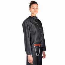 Carica l'immagine nel visualizzatore di Gallery, Vicolo camicia denim collo fiocco 50% lyocell 50% cotone Art DAB5097
