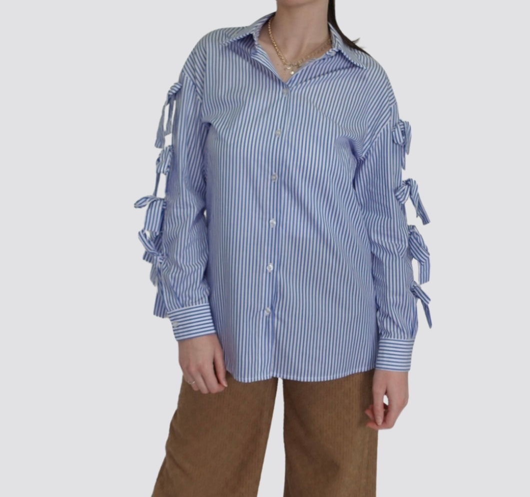 Vicolo camicia rigata fiocchi manica 100% cotone Art TD1673
