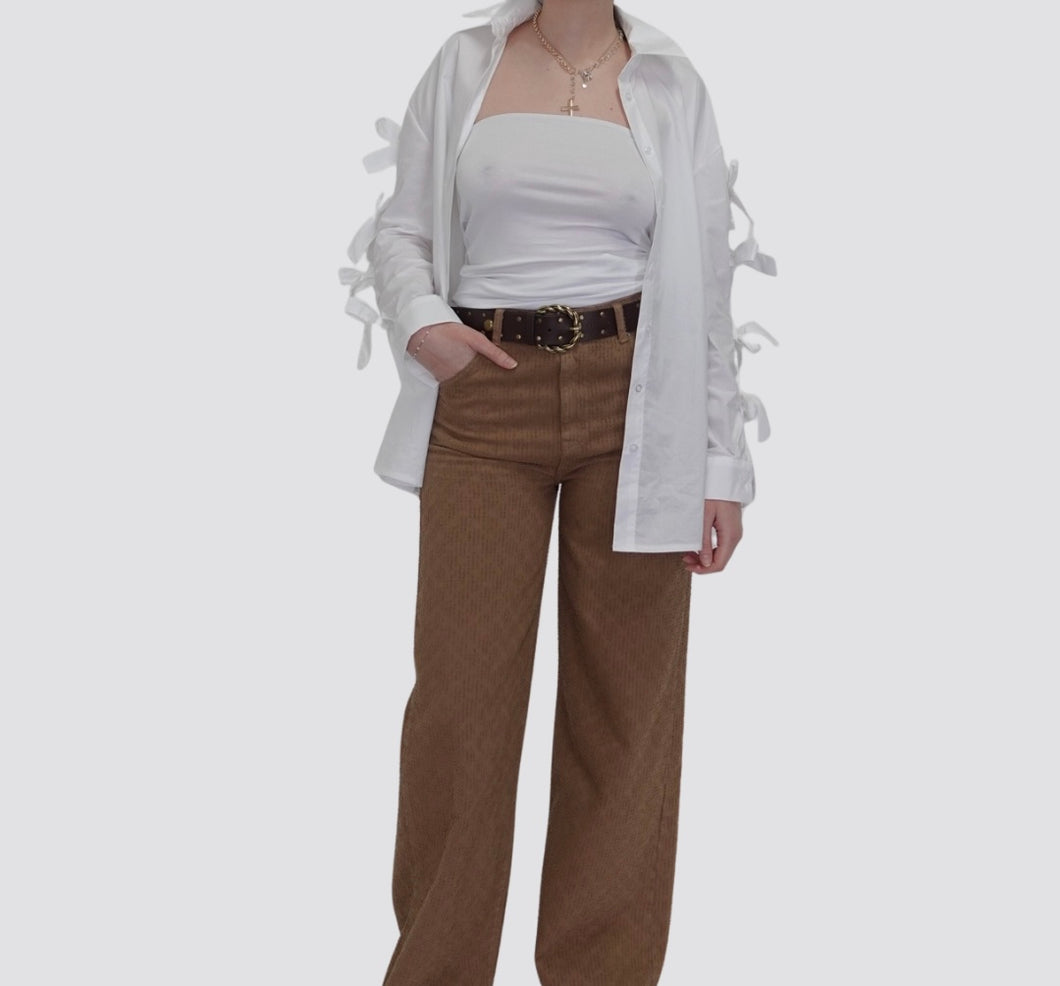 Vicolo jeans palazzo effetto drill punzonato Lexie 100% cotone Art DD5283