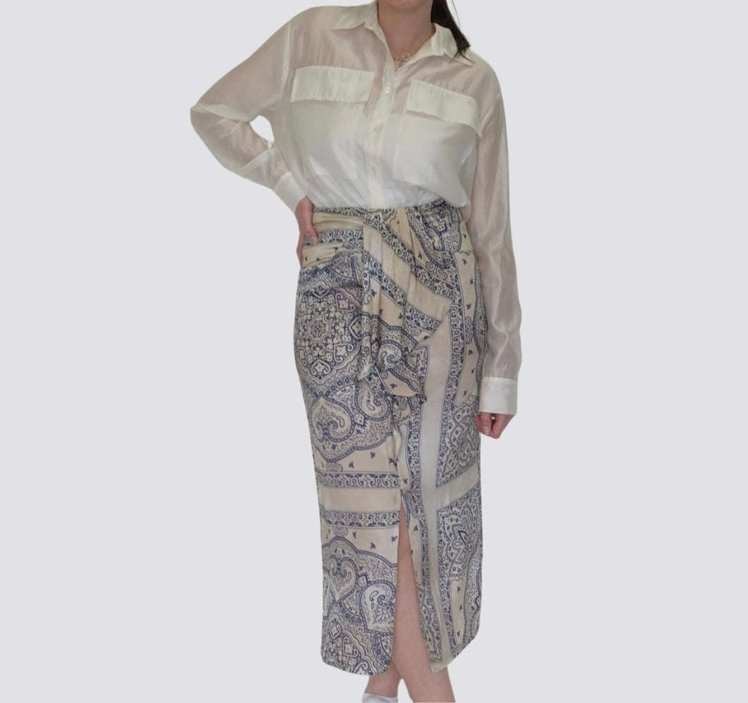 Vicolo gonna stampa spacco centrale 100% viscosa Art TD1665