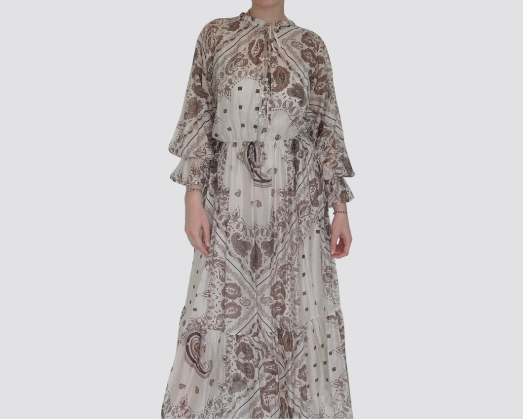 Vicolo abito lungo stampa con sottoveste 85% lyocell Art TD1757