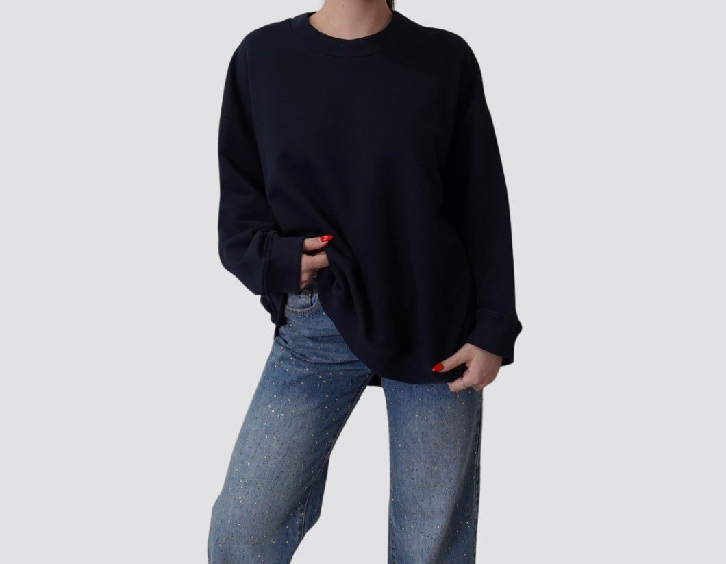 Vicolo felpa over garzata 95% cotone Art TD0571