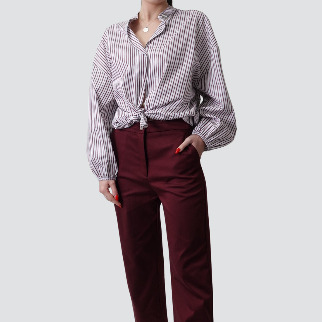 Tensione in camicia rigata over 100% viscosa Art 1096PE25