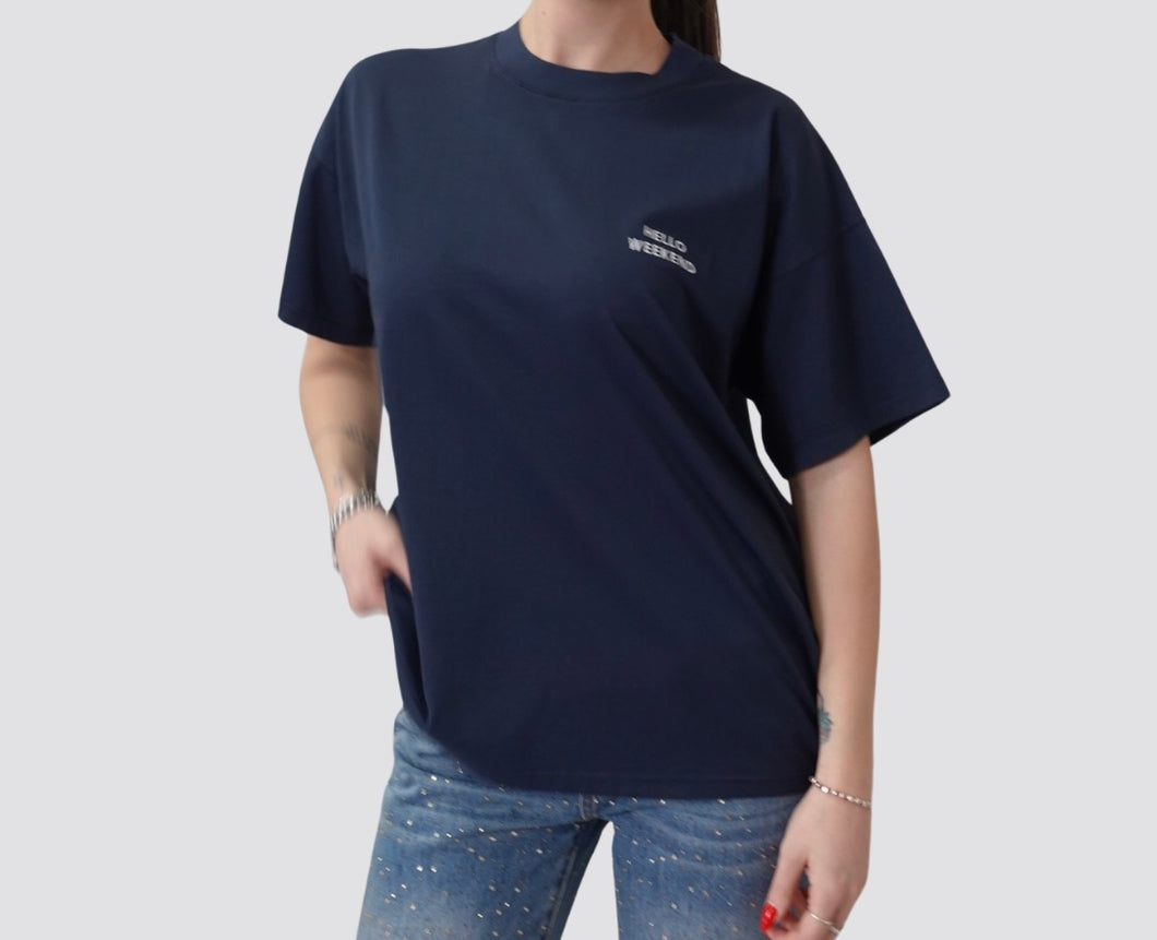 Vicolo t-shirt over HELLO WEEKEND 100% cotone Art RD0516