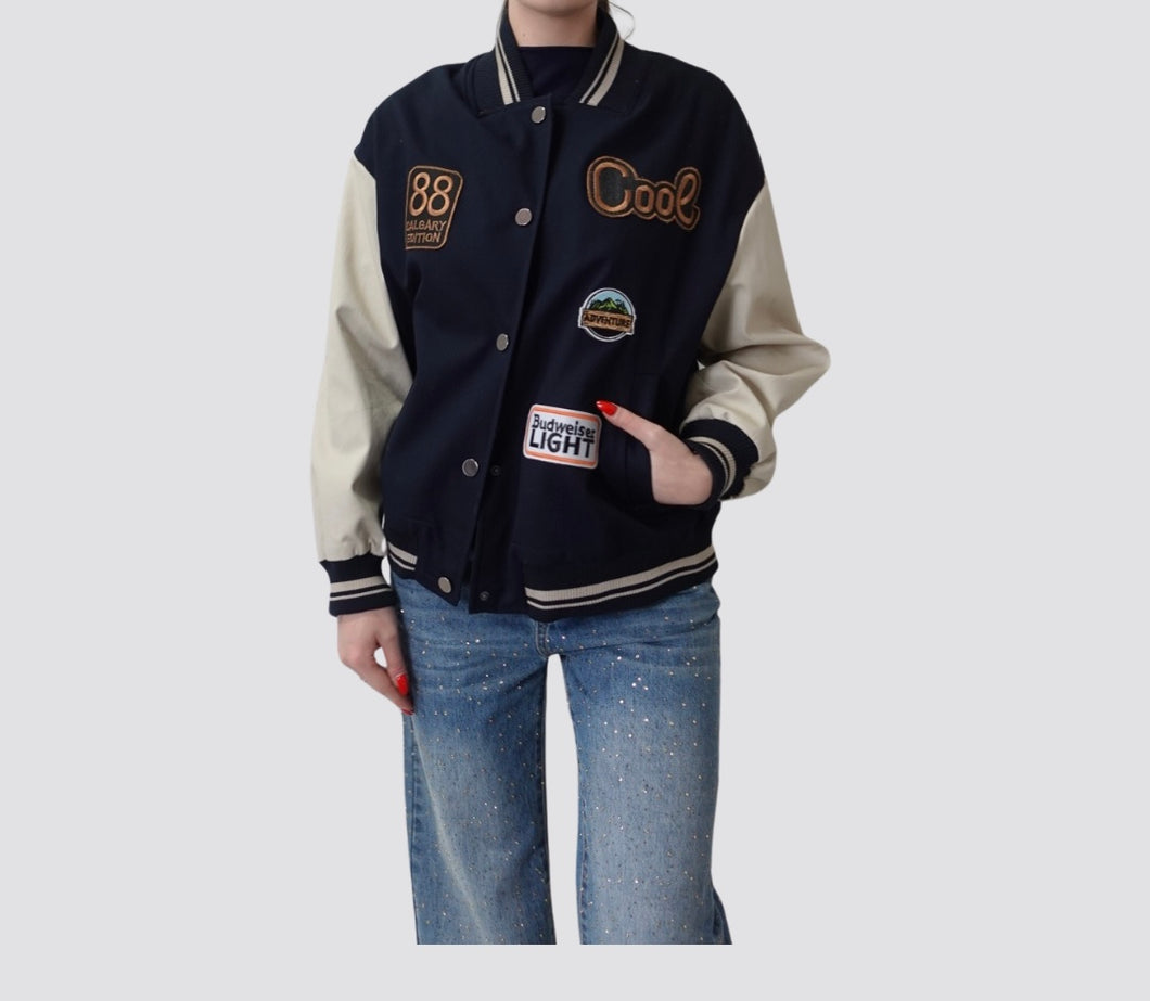 Vicolo bomber foderato con patch 97% cotone Art RD0441