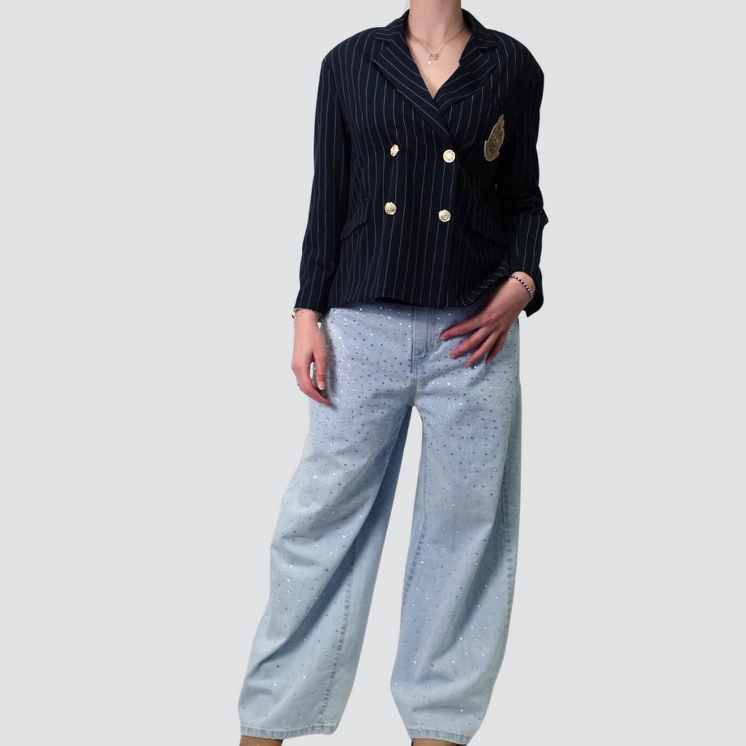 Tensione in jeans strass 100% cotone GIUSI-STRASS