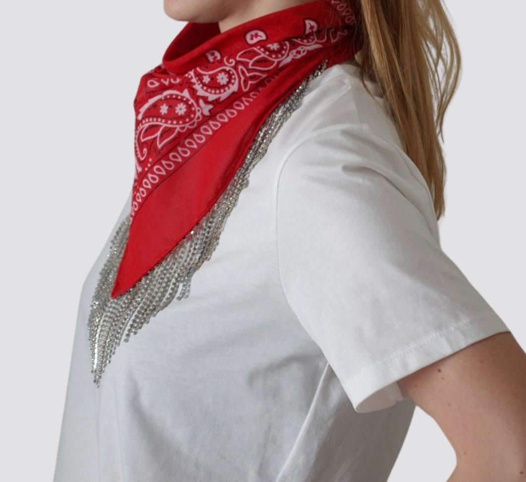 Tensione in t-shirt con bandana strass 100% cotone Art 36309