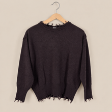 Carica l'immagine nel visualizzatore di Gallery, Vicolo maglia over fondo sfrangiato 40% viscosa 25% lana 5% cashmere Art 7AC7220
