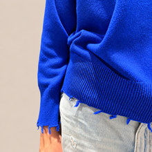 Carica l'immagine nel visualizzatore di Gallery, Vicolo maglia over fondo sfrangiato 40% viscosa 25% lana 5% cashmere Art 7AC7220
