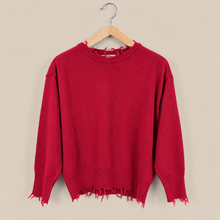Carica l'immagine nel visualizzatore di Gallery, Vicolo maglia over fondo sfrangiato 40% viscosa 25% lana 5% cashmere Art 7AC7220
