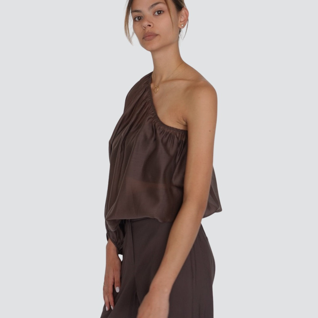 Tensione in camicia mono spalla elastico fomdo 85% tencel Art 25C7463