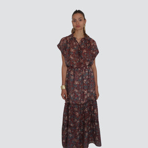 Vicolo gonna floreale con balze 75% lyocell Art TD2386