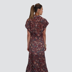 Vicolo gonna floreale con balze 75% lyocell Art TD2386