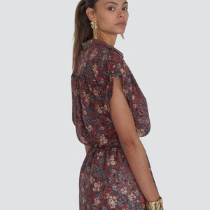 Vicolo gonna floreale con balze 75% lyocell Art TD2386