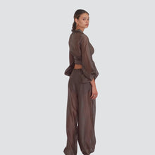 Carica l&#39;immagine nel visualizzatore di Gallery, Haveone pantalone gamba ampia 84% lyocell Art PMI-N319
