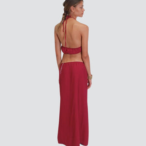 Haveone abito cut out fianchi accessorio gioiello 88% viscosa Art AMA-N234