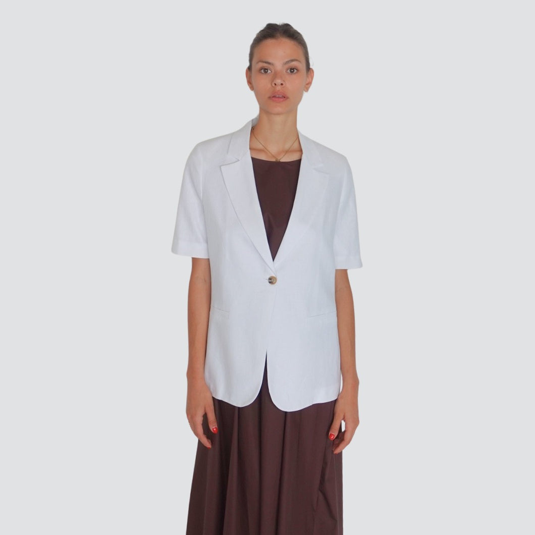 Tensione in blazer manica corta 1 bottone 100% lino Art 25B7779