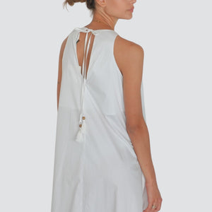 Tensione in abito lungo nappina laccio 100% cotone Art S25AH60