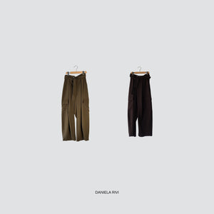 Tensione in pantalone cargo elastico retro con cintura tasche laterali Art FW250036