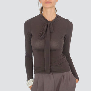 Dixie blusa con fiocco misto cashmere Art T262Y022