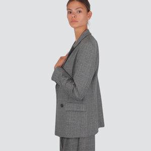 Vicolo giacca doppio petto check filo leggero lurex foderata Art TF0922