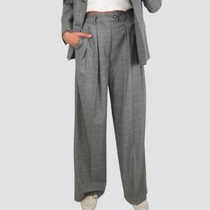 Vicolo pantalone check pinces palazzo riga leggera lurex Art TF0926