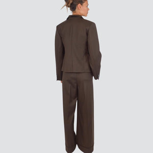 Vicolo pantalone palazzo gessato 35% viscosa Art TF0960