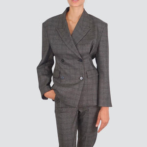 Vicolo giacca check doppio petto sfiancata foderata 34% viscosa Art TF0855 (Codice pantalone TF0912)