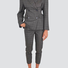 Carica l&#39;immagine nel visualizzatore di Gallery, Vicolo pantalone check sigaretta elastico retro 32% viscosa Art TF0912
