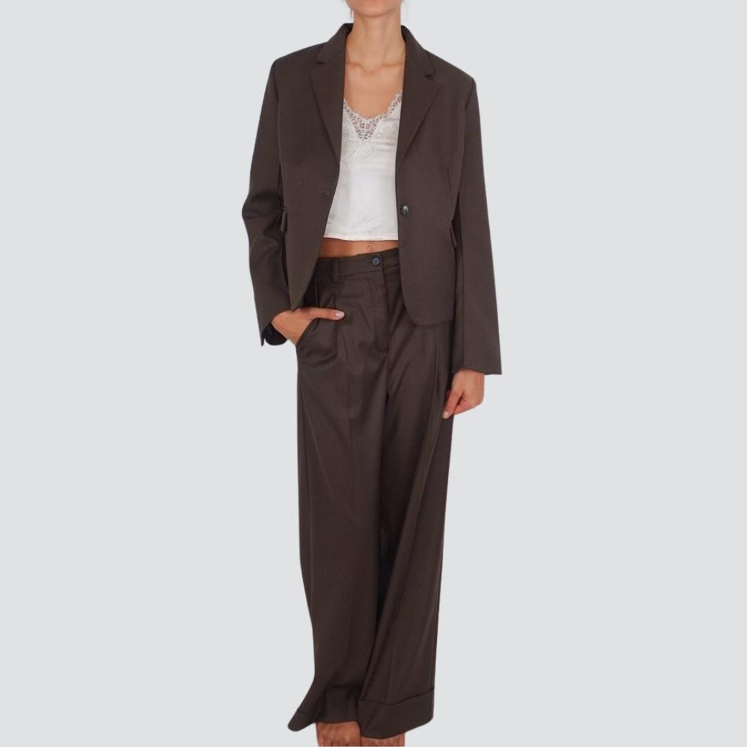 Vicolo pantalone palazzo gessato 35% viscosa Art TF0960
