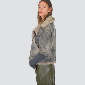 Philia Loft chiodo interno teddy manica maglia Art DO1E0186
