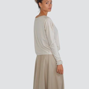 Philia Loft maglia over burro con spilla 51% viscosa Art L01O0420