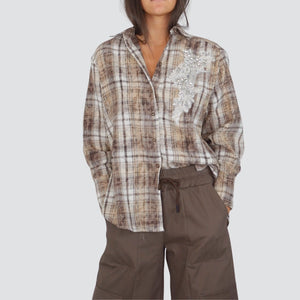 Haveone camicia flanella con patch Art CVI-P067
