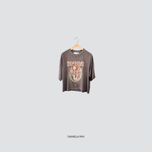 Haveone t-shirt over grigio con stampa 90% cotone Art TFW-P011