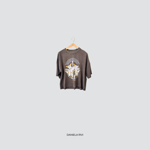 Haveone t-shirt over grigio con stampa 90% cotone Art TFW-P011