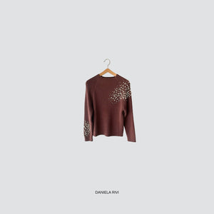 Haveone maglia cratere con perle Art MNC-P055