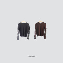 Carica l&#39;immagine nel visualizzatore di Gallery, Vicolo maglia over manica pizzo 40% viscosa 25% lana 5% cashmere Art 22199F
