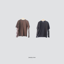 Carica l&#39;immagine nel visualizzatore di Gallery, Vicolo t-shirt over manica pizzo 100% cotone Art UF0062
