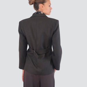 Vicolo giacca moro foderata occhio di pernice sfiancatura laccio retro 50% viscosa Art TF1576