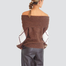 Carica l'immagine nel visualizzatore di Gallery, Tensione in maglia rombi scollo shiffer lana mohair Art 25A1075
